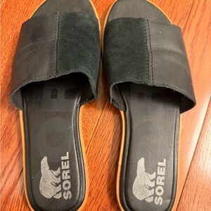 Sorel Ella II Block Slide Sandals for Women - Black